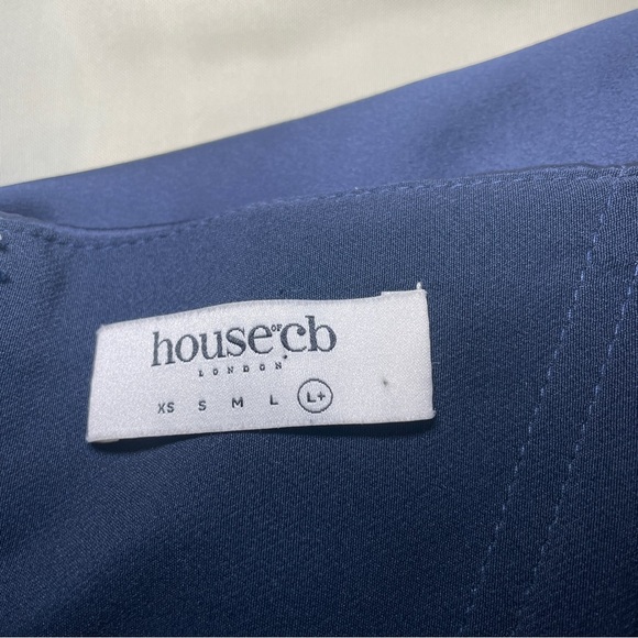 House of CB- NURUL Navy Satin Draped Strapless Dress Size XL Mini - Picture 11 of 12